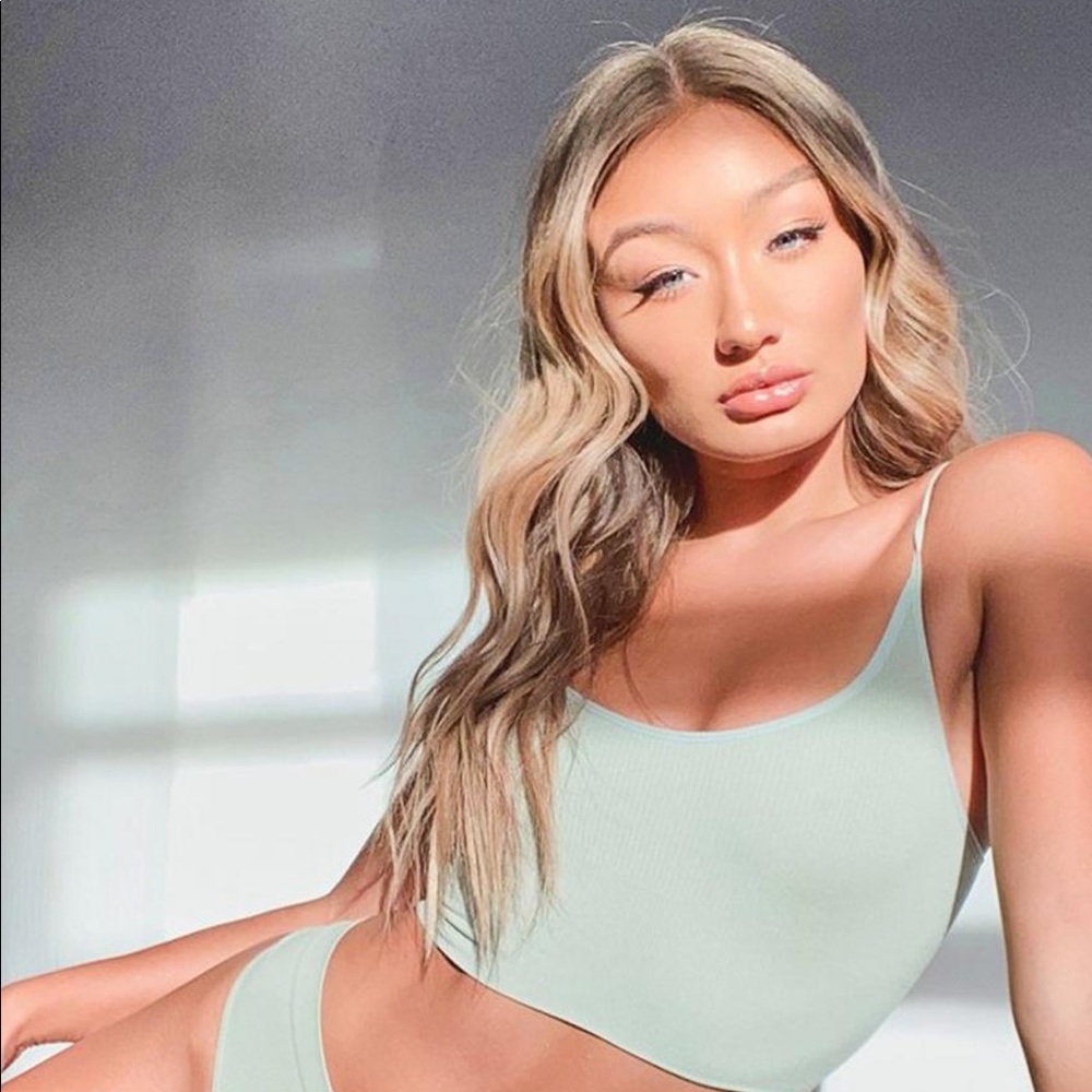 Ribbed Seamless Longline Lounge Crop Top Bra